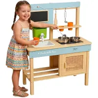 Classic World houten buitenkeuken speelkeuken met accessoires 7-delig.