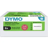 Dymo originele multifunctionele LabelWriter labels | 54 mm x 70 mm | 6 met elk 320 labels (1.920 zelfklevende etiketten) | voor de LabelWriter labelprinters | gemaakt in Europa