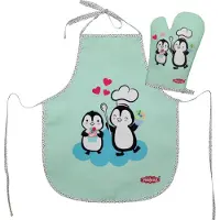 Heless set kinderschort en ovenwant pinguin