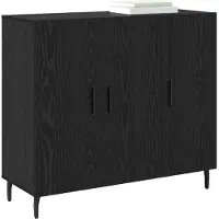 vidaXL Dressoir, zwart, eikenlook, 90 x 34 x 80 cm, houtvezel