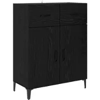 vidaXL Dressoir Zwart Eiken 69,5 x 34 x 90 cm Bewerkt hout