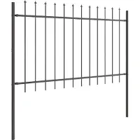 vidaXL Tuinhek WOERDEN 7 st 11,9 x 0,8 m Poedergecoat staal Grijs