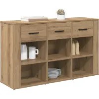 vidaXL Dressoir Artisan Eiken 100 x 30 x 59,5 cm Bewerkt hout