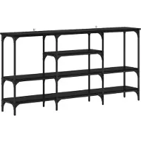 vidaXL Wandtafel Zwart eiken 160 x 29 x 80 cm Bewerkt hout