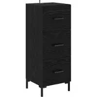vidaXL Dressoir Zwart Eiken 34,5 x 34 x 90 cm Bewerkt hout