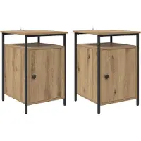 vidaXL Nachtkastje 2 st Artisan Eiken 40 x 42 x 60cm Bewerkt hout
