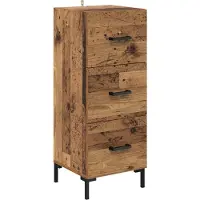 vidaXL Dressoir Oudhout 34,5 x 34 x 90 cm Bewerkt hout