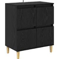 vidaXL Dressoir Zwart Eiken 60 x 35 x 70 cm Bewerkt hout