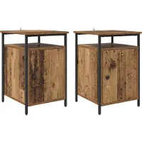 vidaXL Nachtkastje 2 st Oudhout 40 x 42 x 60cm Bewerkt hout