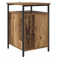 vidaXL Nachtkastje Oudhout 40 x 42 x 60cm Bewerkt hout