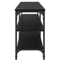 vidaXL TV Kast 160 x 30 x 50 cm Zwart Eiken Geengineerd Hout en IJzer