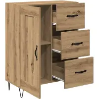 vidaXL Dressoir Artisan Eik 69,5 x 34 x 90 cm Geconstrueerd hout