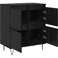 vidaXL Dressoirs 2 st Zwart eiken 60 x 35 x 70 cm