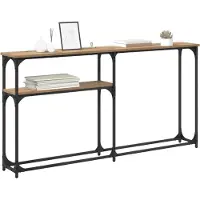 vidaXL Consoltabel Artisan Eiken 145 x 22,5 x 75 cm Bewerkt hout