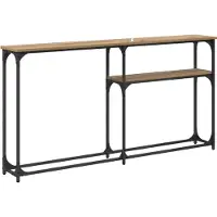 vidaXL Consoltabel Artisan Eiken 145 x 22,5 x 75 cm Bewerkt hout