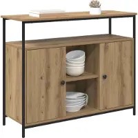 vidaXL Dressoir Artisan-Eikenhout, 100 x 35 x 80 cm, houtvezel