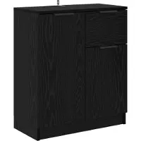 vidaXL Dressoir met lade Zwart Eiken 60 x 30 x 70 cm Bewerkt hout