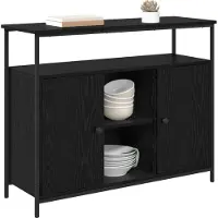 vidaXL Dressoir Zwart Eiken 100 x 35 x 80 cm Bewerkt hout