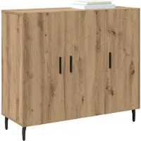 vidaXL Dressoir Artisan Eiken 90 x 34 x 80 cm Bewerkt hout