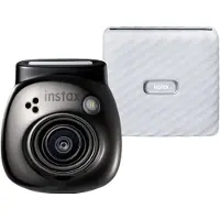 Fujifilm INSTAX PAL digital camera, Gem Black + printer Link WIDE, Ash White