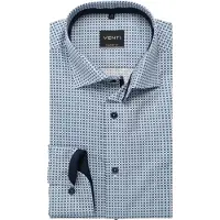 Venti Overhemd zakelijk lange mouwen comfort fit blauw geprint