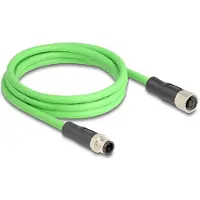 DeLOCK M12 4-pins D-gecodeerde industriële netwerk verlengkabel | CAT5e | PUR | 2 meter