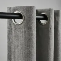 Fresh & Co Gordijnen met Linnen Look - Ringen - Grijs 150 x 250 cm /