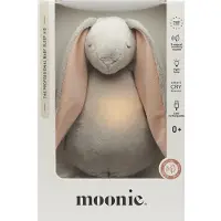 Moonie The Humming Friend Cloud Grijs met Roze 2.0 - hartslag knuffel - konijn - crème
