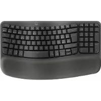 Logitech Wave Keys voor zakelijk gebruik, volledig formaat (100%), draadloos, RF draadloos + Bluetooth, membraantoetsen, QWERTY-indeling, grafietkleur