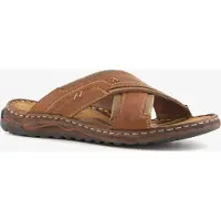 Van Beers leren slippers heren bruin maat 41