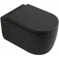 Qeramiq Dely Swirl Wandclosetset - 36.5x53.0cm - diepspoel - rimless - softclose zitting - mat zwart SW1026258/SW1000769