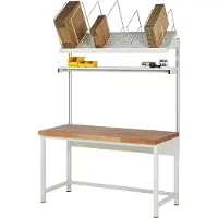 RAU inpaktafelsysteem 01 Werkbank serie 8000, B 1500 x D 700 x H 840-1040 mm, massief beukenhouten blad, tot 1250 kg