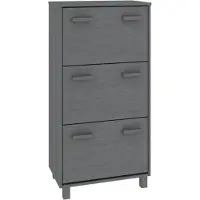 vidaXL Schoenenkast HAMAR 59,5x35x117 cm grenenhout donkergrijs