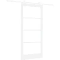 vidaXL Schuifdeur ORKDAL Wit 93 x 202 cm Massief grenenhout en glas