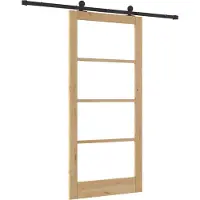 vidaXL Schuifdeur ORKDAL 93 x 202 cm Massief grenenhout en glas