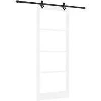 vidaXL - Schuifdeur - ORKDAL - 93 - x - 232 - cm - Massief - grenenhout - en - glas