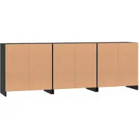 vidaXL Dressoir 3 st Zwart Eiken 70 x 41 x 75 cm Bewerkt hout