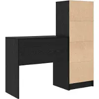 vidaXL Bureau Zwart Eiken 125,5 x 40 x 127 cm 2 st