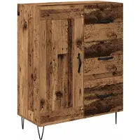 vidaXL Dressoir met lade Oudhout 69,5 x 34 x 90 cm Geconstrueerd hout