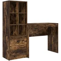 vidaXL Bureau Rook Eiken 135,5 x 40 x 127 cm 2 st