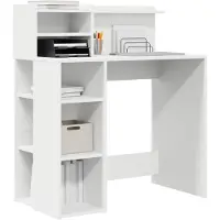 vidaXL Bureau Wit Bewerkt hout 90 x 48 x 101,5 cm
