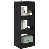 vidaXL Boekenkast 3-laags 37 x 30 x 103 cm Bewerkt hout Zwart eiken