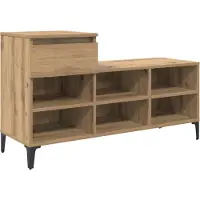 vidaXL Schoenenkast 102 x 36 x 60 cm Bewerkt hout Artisanaal eiken