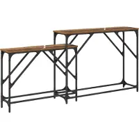 vidaXL Wandtafel 2 st Oud Hout 100 x 28 x 75 cm Bewerkt hout