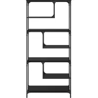 vidaXL Boekenkast 6-laags 81 x 36 x 176 cm Bewerkt hout Zwart eiken