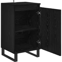 vidaXL Dressoir, zwart, eikenlook, 40 x 35 x 70 cm, houtvezel