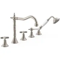 Tres Badrandkraan clasic mengkraan incl. Omstelknop en handdouche rvs