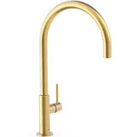 Tres Keukenmengkraan Study Exclusive 1-Hendel Uitloop Gebogen 26 cm Rond Mat Goud