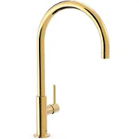 Tres Keukenmengkraan study exclusive 1-hendel uitloop gebogen 26 cm rond goud