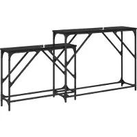 vidaXL Wandtafel 2 st Zwart Eiken 100 x 28 x 75 cm Bewerkt hout